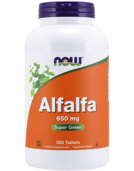 NOW Suplemento de Alfalfa 650mg (500 Cápsulas)