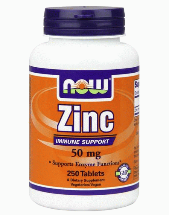 Now Foods Suplemento Zinc Gluconato de Zinco 50mg (250 Cápsulas)