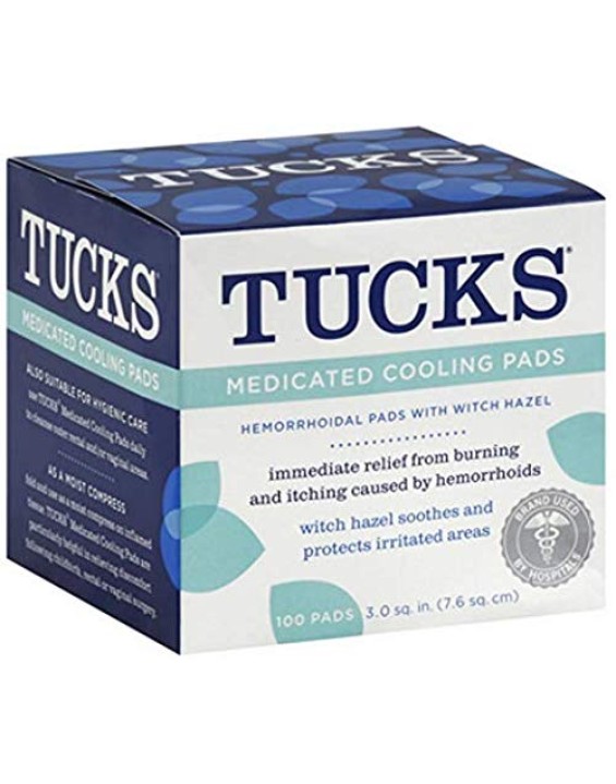 Tucks Pads para Alívio dos Sintomas de Hemorróidas e Pós Parto (Contém 100)