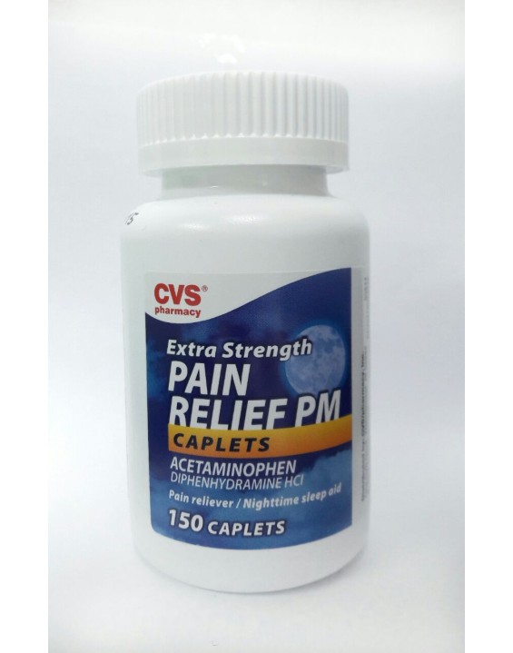 CVS Analgésico Noturno Pain Relief PM Extra Strength 150 Cápsulas