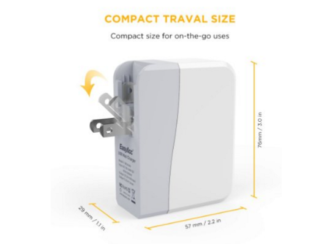EasyAcc Adaptador Carregador de Parede com 4 saídas USB
