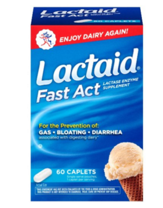 Lactaid Enzima Lactase para Intolerância a Lactose Ação Rápida
